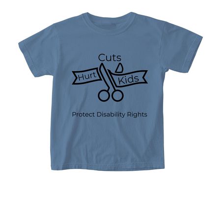 Cuts Hurt Kids A, a Blue Jean Comfort Colors Youth Tee
