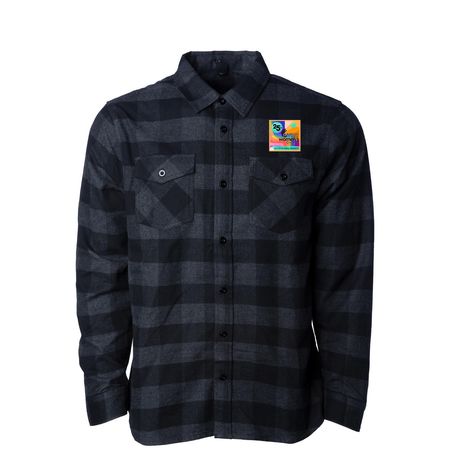 25th Anniversary Flannel, a Charcoal Heather/ Black Unisex Flannel Shirt