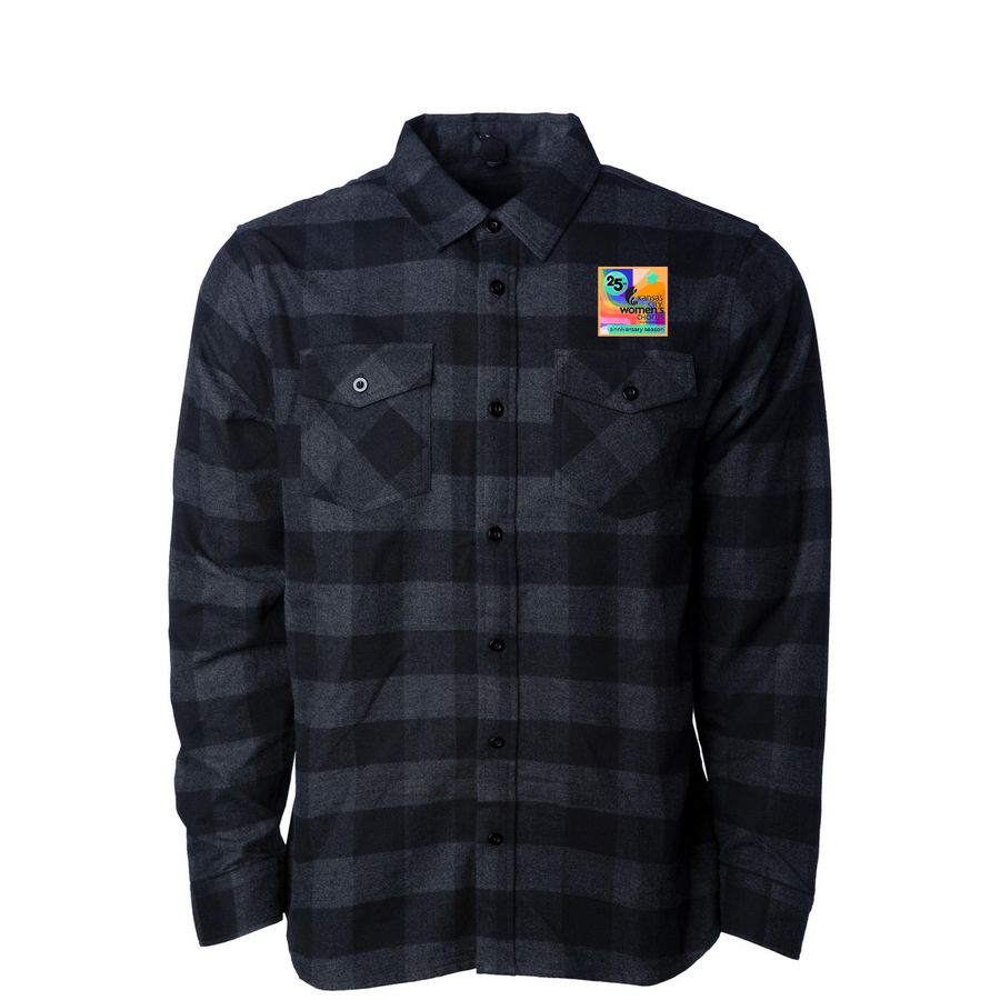 25th Anniversary Flannel, a Charcoal Heather/ Black Unisex Flannel Shirt