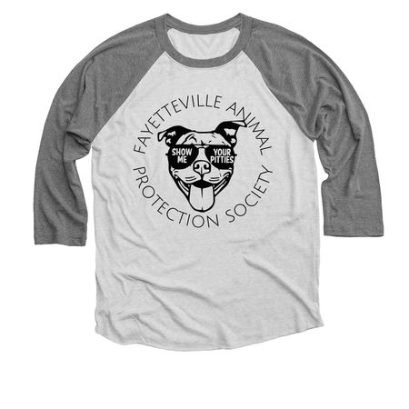 Show Me Your Pitties, a Premium Heather and Heather White 3/4 Sleeve Baseball Tee