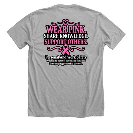 Strength Looks Different on Everyone | Breast, a Athletic Heather Premium Unisex Tee (back-view)