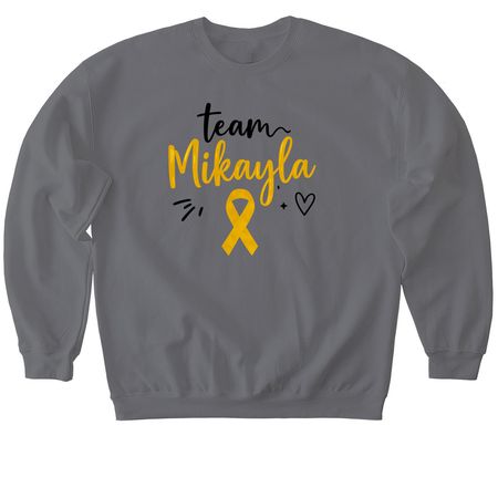 Team Mikayla Design 2, a Charcoal Softstyle Crewneck Sweatshirt
