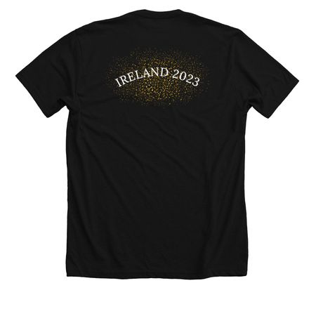 Ireland Tour 2023, a Solid Black Blend Premium Unisex Tee (back-view)