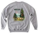 NWFest 2026 Apparel: 2-Sided Logo, a Sport Grey Softstyle Crewneck Sweatshirt (back-view)