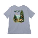 NWFest 2026 Apparel: 2-Sided Logo, a Vintage Denim Women?s Relaxed Cotton Tee (back-view)