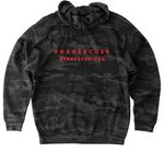Show up for them, a Black Camo Heavyweight Camo Pullover Hoodie (back-view)
