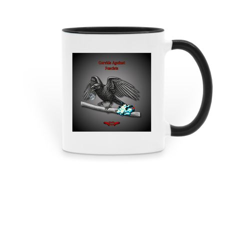 Corvids Against Fascists, a Black Two-Tone Ceramic Mug
