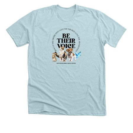 Be Their Voice, a Heather Ice Blue Premium Unisex Tee