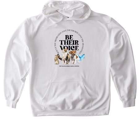 Be Their Voice, a White Gildan Softstyle Pullover Hoodie