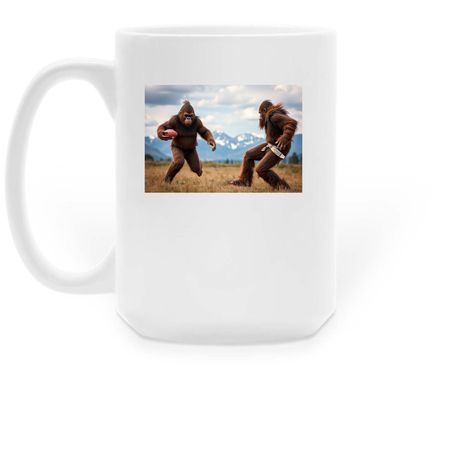 Two Kinds of Football, a White Large Coffee Mug (back-view)