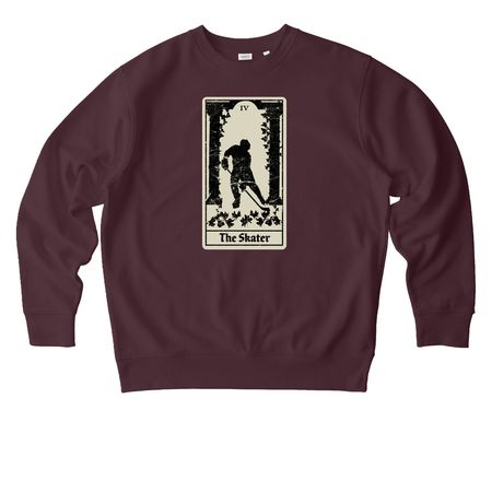 The Hockey Skater Tarot, a Red Brown Stanley/Stella Unisex Changer 2.0 Crewneck Sweatshirt