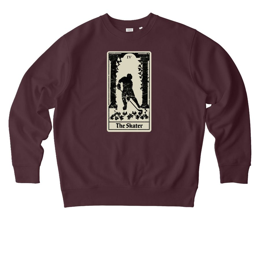 The Hockey Skater Tarot, a Red Brown Stanley/Stella Unisex Changer 2.0 Crewneck Sweatshirt