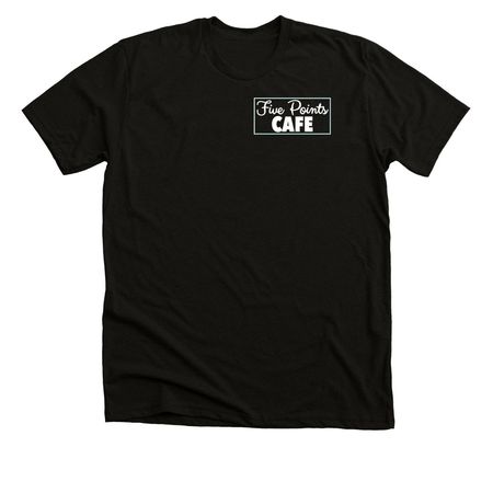 Five Points Cafe, a Black Heather Premium Unisex Tee