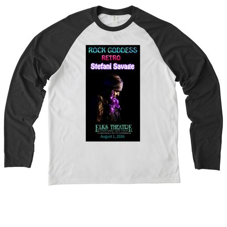 ROCK GODDESS RETRO, a Space Black/ Bright White Allmade Eco Triblend Colorblock Raglan Long Sleeve Tee