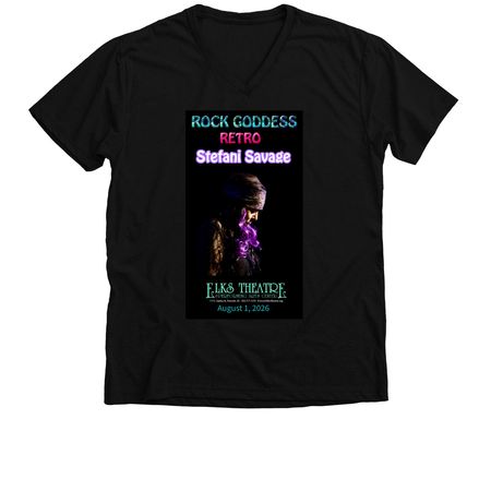 ROCK GODDESS RETRO, a Solid Black Blend Premium V-Neck Tee