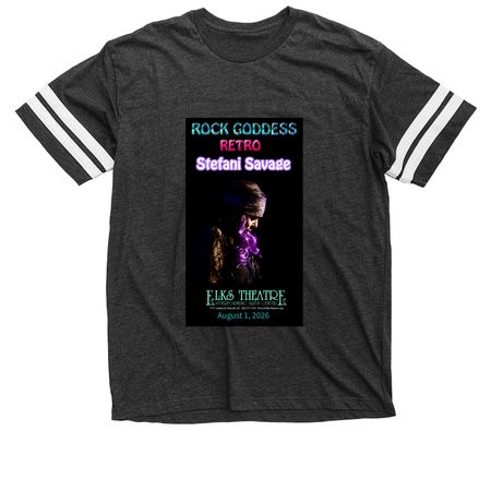 ROCK GODDESS RETRO, a Vintage Smoke / White Football Jersey Tee