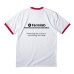 Fermilab Infrastructure Services Directorate, a White/ Red Cotton Ringer Tee (back-view)