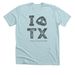 I [SNOUT] TX, a Heather Ice Blue Premium Unisex Tee