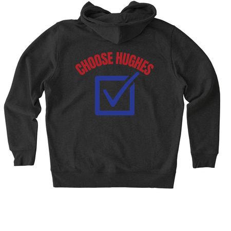 CHOOSE HUGHES Hoodies, a Dark Heather Grey Stanley/Stella Unisex Cultivator 2.0 Zip Up Pullover Hoodie (back-view)