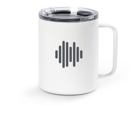 S3 H&S Sound Wave Travel Mug&nbsp;, a White Stainless Steel Travel Mug