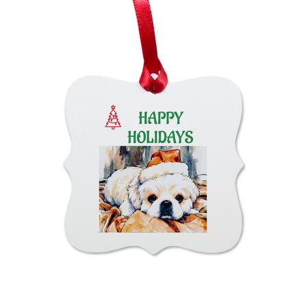 Christmas 2026- Marshmallow, a White Aluminum Square Ornament