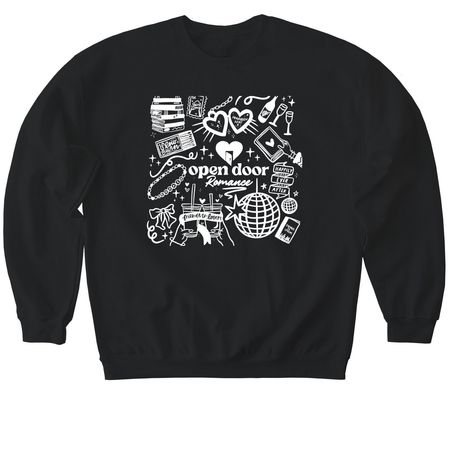 Bookstore Romance Day!, a Black Softstyle Crewneck Sweatshirt