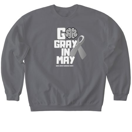 Go Gray in May, a Charcoal Softstyle Crewneck Sweatshirt
