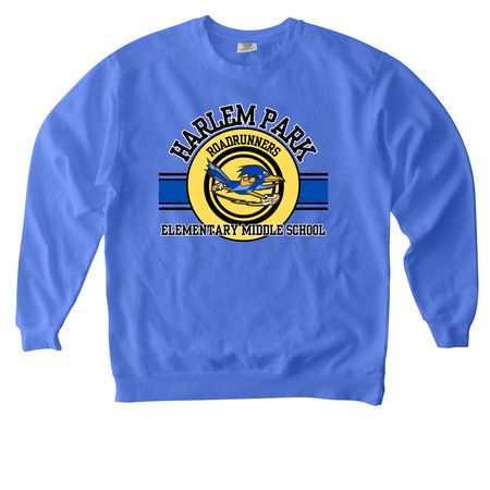 Harlem Park - Varsity, a Flo Blue Comfort Colors Crewneck Sweatshirt