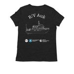 R/V Auk, a Space Black Allmade Eco Triblend Women?s Tee (back-view)