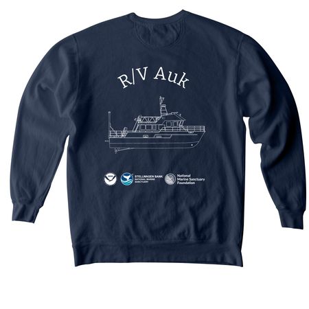 R/V Auk, a True Navy Comfort Colors Crewneck Sweatshirt