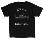 R/V Auk, a Black Classic Unisex Tee (back-view)