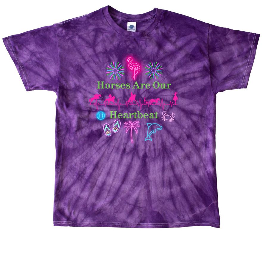 Summer Time Fun Heartbeat Logo, a Purple Classic Tie Dye Tee