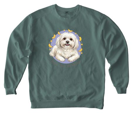 Happy, a Blue Spruce Comfort Colors Crewneck Sweatshirt