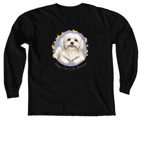 Happy, a Black Comfort Colors Long Sleeve Tee