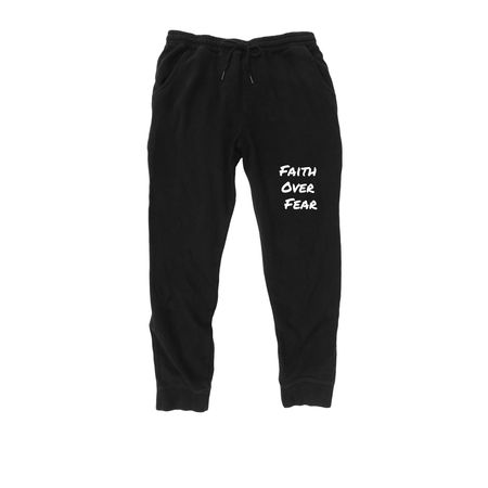 Faith over Fear Sweatpants, a Black Midweight Fleece Joggers