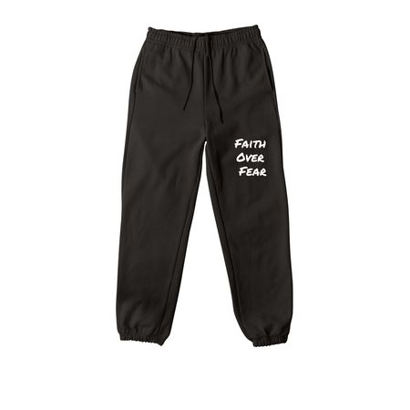 Faith over Fear Sweatpants, a Black Premium Heavyweight Jogger