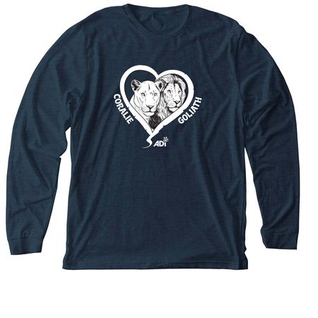 Coralie and&nbsp;Goliath, a Heather Midnight Navy Premium Long Sleeve Tee