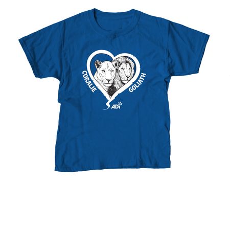 Coralie and&nbsp;Goliath, a Royal Blue Youth Unisex Tee