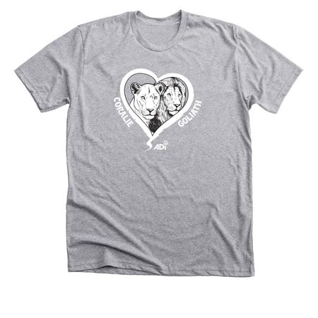Coralie and&nbsp;Goliath, a Athletic Heather Premium Unisex Tee