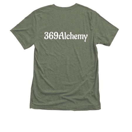 ACE OF SWORDS, a Military Green Triblend Tee (back-view)