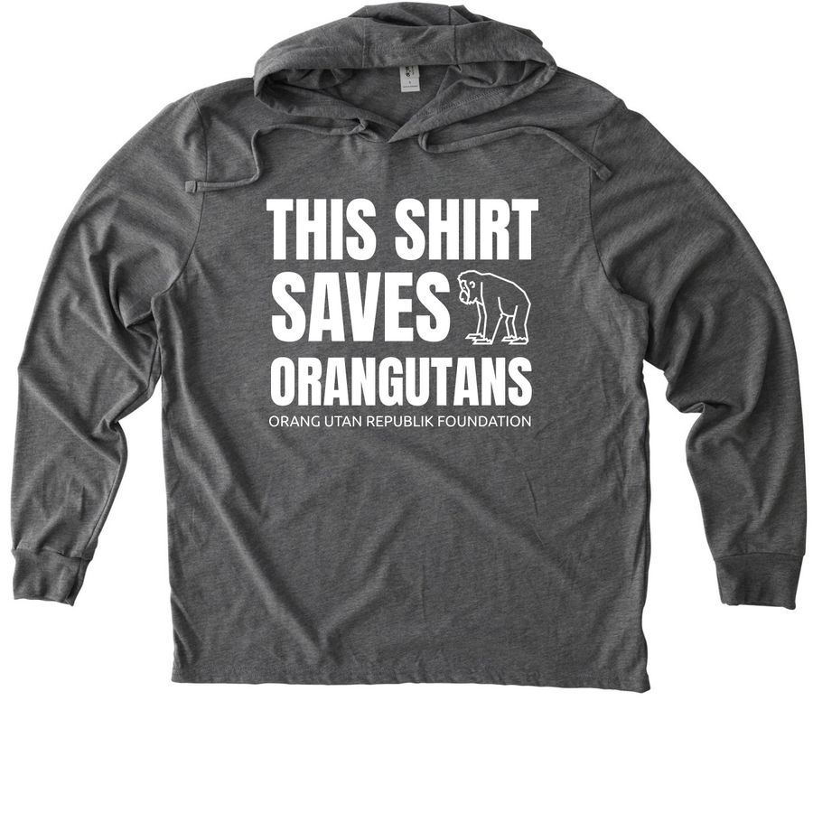 This Shirt Saves Orangutans!, a Aluminum Grey Allmade Eco Triblend Hoodie Tee