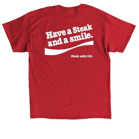 Carnivore and a smile (2-sided print), a Red Classic Unisex Tee (back-view)