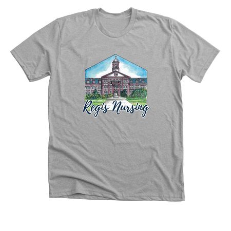 Regis Nursing Illustrated Design, a Athletic Heather Premium Unisex Tee