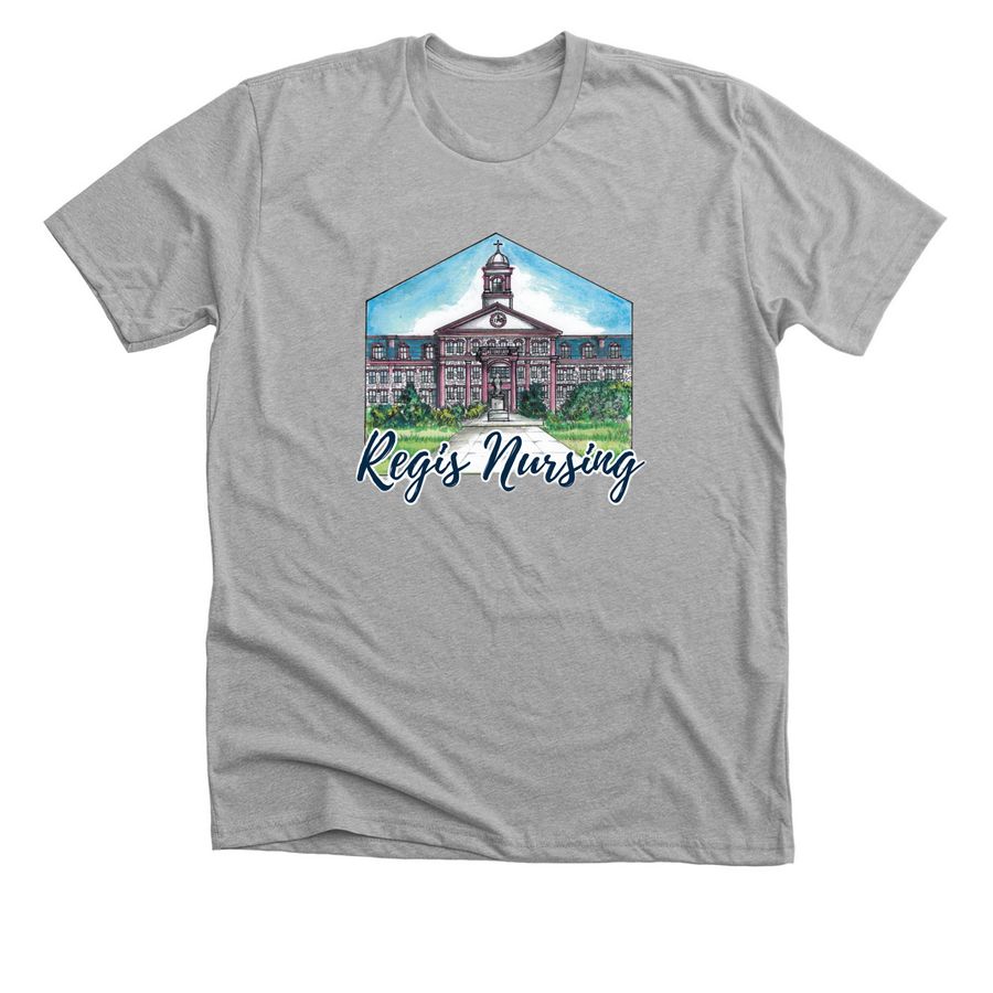 Regis Nursing Illustrated Design, a Athletic Heather Premium Unisex Tee