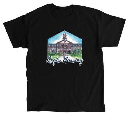 Regis Nursing Illustrated Design, a Black Classic Unisex Tee