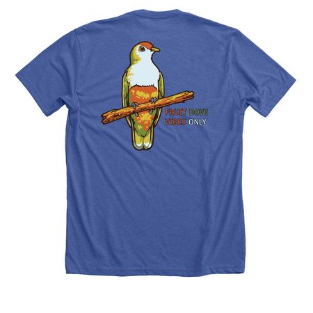Fruit Dove Vibes Only, a Solid True Royal Premium Unisex Tee (back-view)