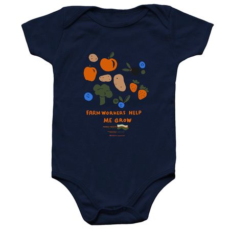 Farmworkers Help Me Grow - Baby, a Navy Infant Onesie