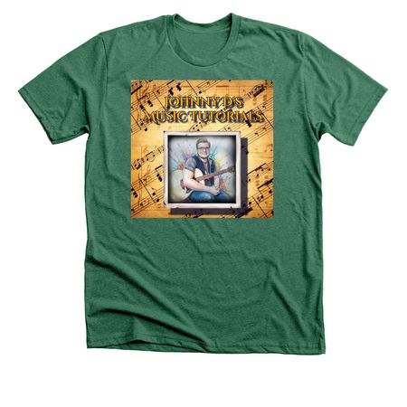 Johnny D's Music Tutorials - Shirts!, a Heather Grass Green Premium Unisex Tee