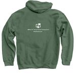NOVA52 Virtual: Stronger Together, a Military Green Pullover Hoodie (back-view)