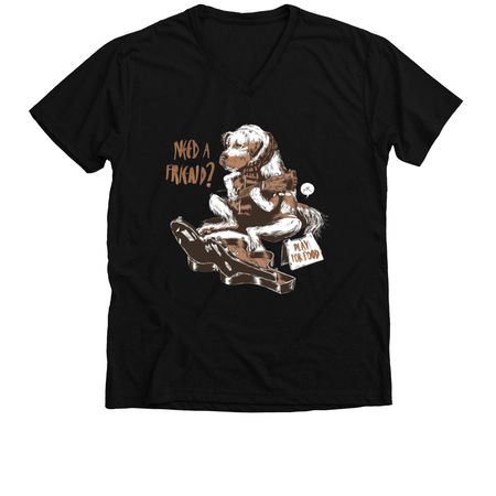 Acadia Homeless Pets, a Solid Black Blend Premium V-Neck Tee